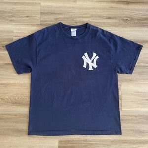 NY Yankees Majestic Dark Blue Men's Tee with White NY Emblem